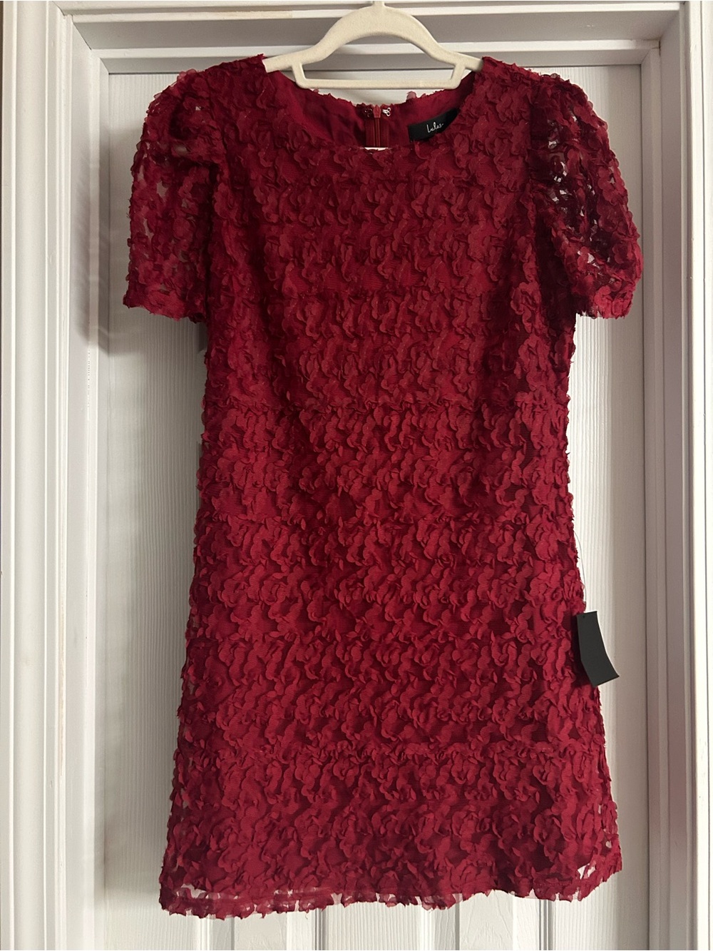 NWT Lulus Red Floral Lace Shift Dress